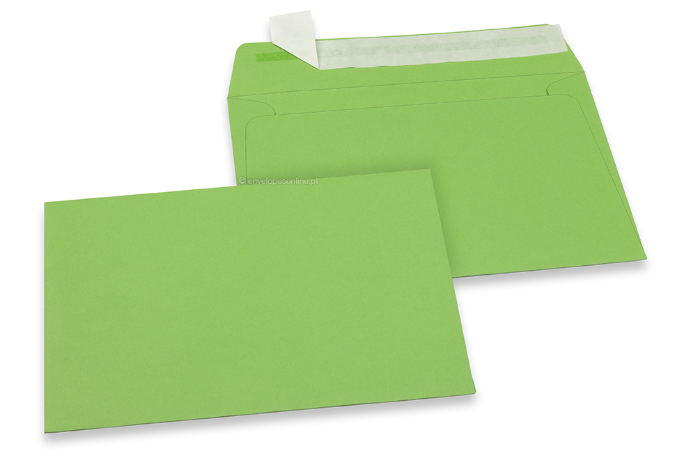 Envelopes de papel coloridos - Verde maçã, 114 x 162 mm 