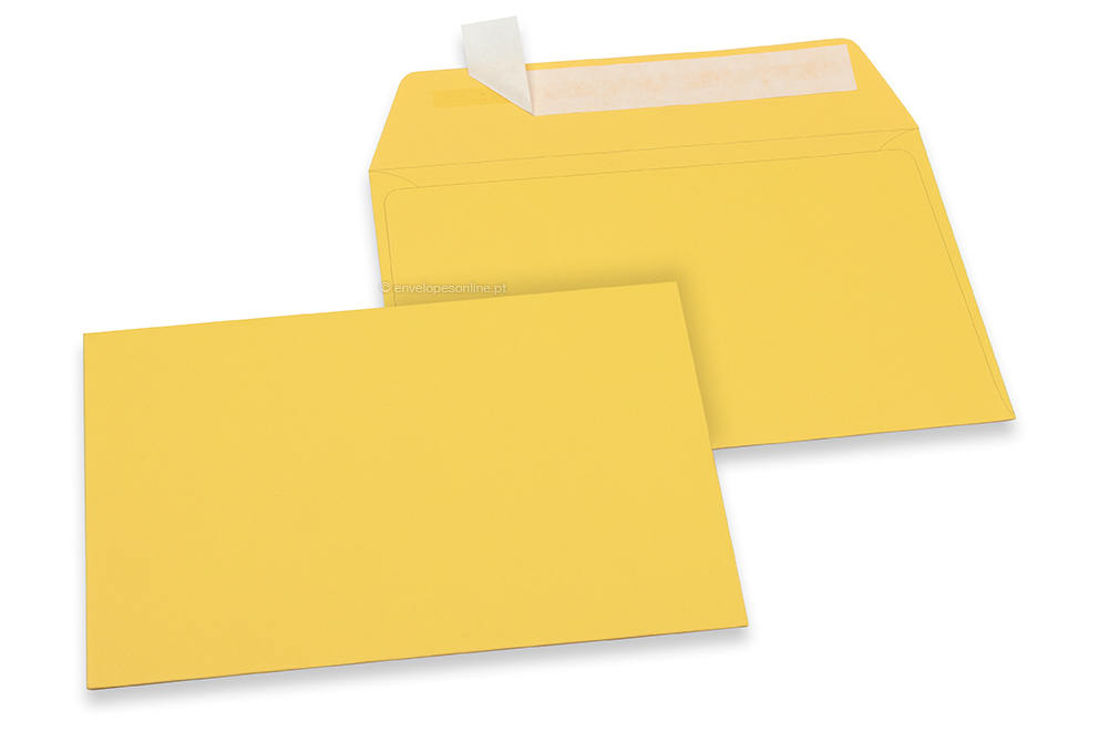 Envelopes de papel coloridos - Amarelo botão-de-ouro, 114 x 162 mm