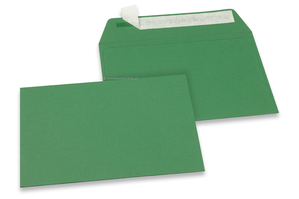 Envelopes de papel coloridos - Verde escuro, 114 x 162 mm