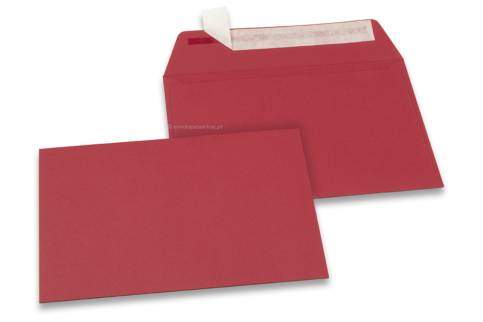 Envelopes de papel coloridos - Vermelho escuro, 114 x 162 mm