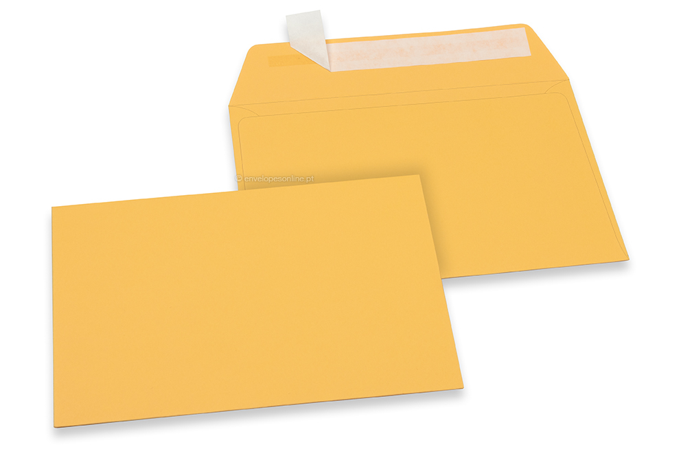 Envelopes de papel coloridos - Amarelo dourado, 114 x 162 mm 