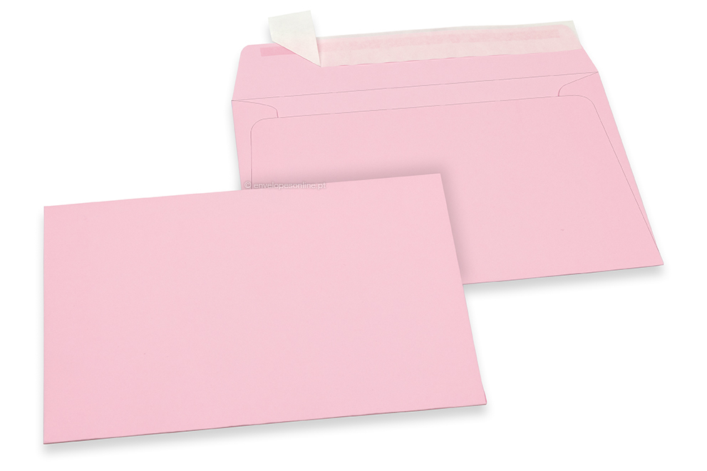 Envelopes de papel coloridos - Cor-de-rosa claro, 114 x 162 mm