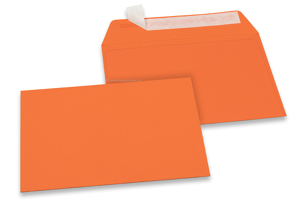Envelopes de papel coloridos - Cor de laranja, 114 x 162 mm