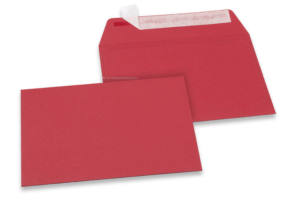 Envelopes de papel coloridos - Vermelho, 114 x 162 mm
