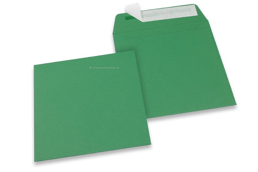 Envelopes de papel coloridos - Verde escuro, 160 x 160 mm