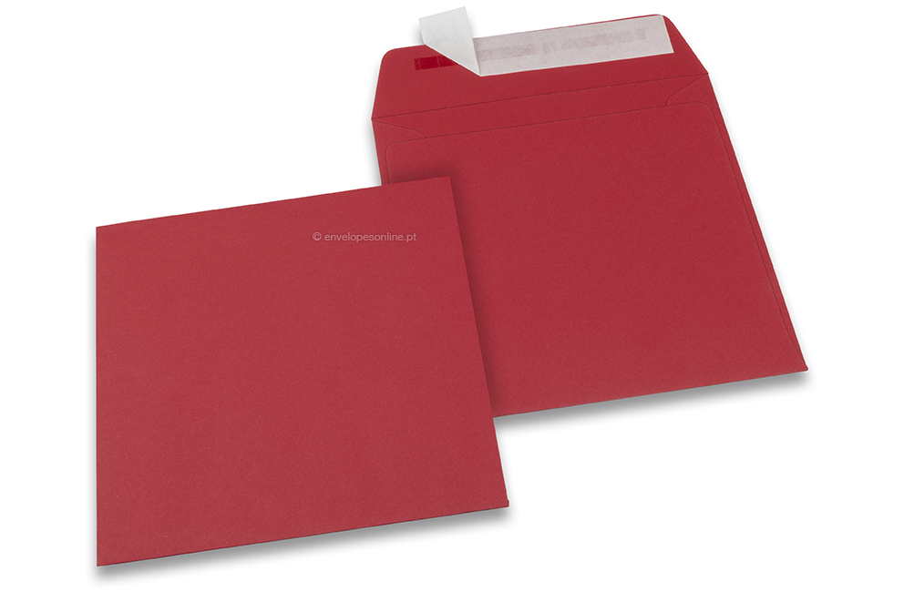 Envelopes de papel coloridos - Vermelho escuro, 160 x 160 mm