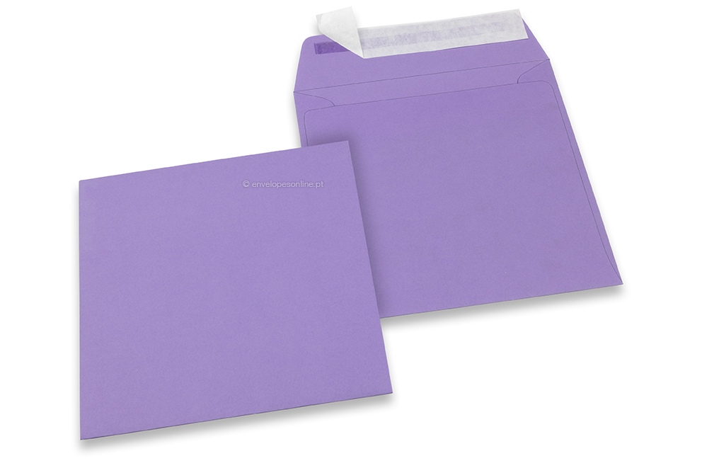 Envelopes de papel coloridos - Roxo, 160 x 160 mm 