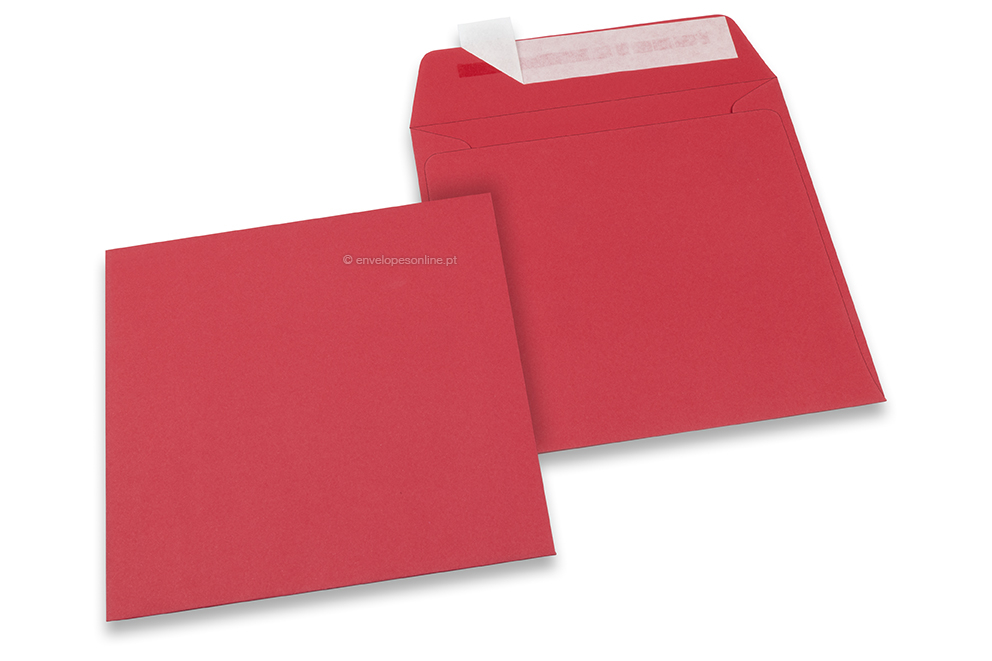 Envelopes de papel coloridos - Vermelho, 160 x 160 mm