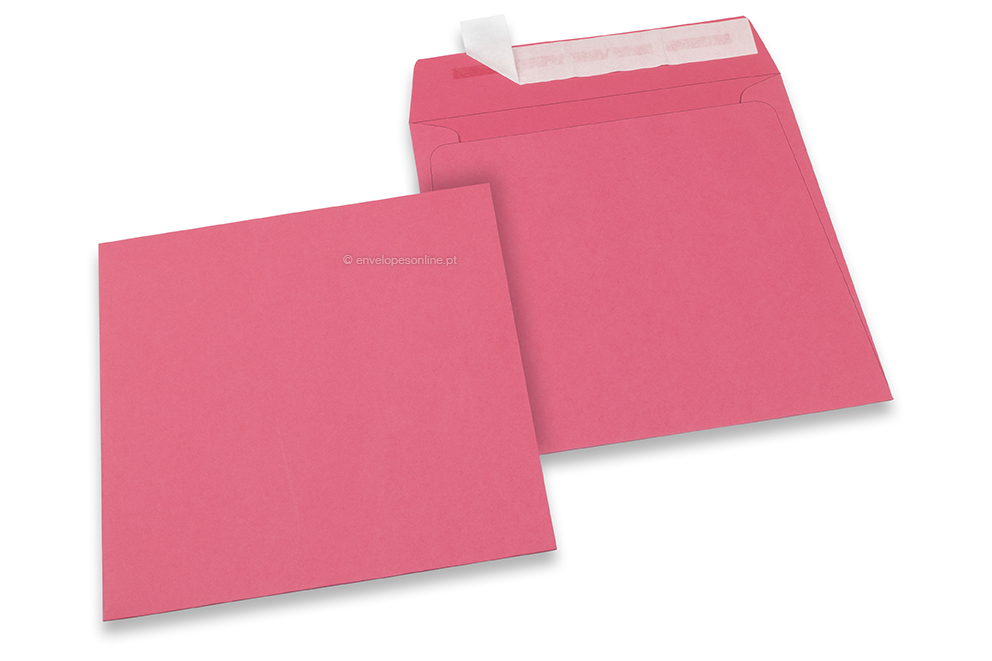 Envelopes de papel coloridos - Cor-de-rosa, 160 x 160 mm 