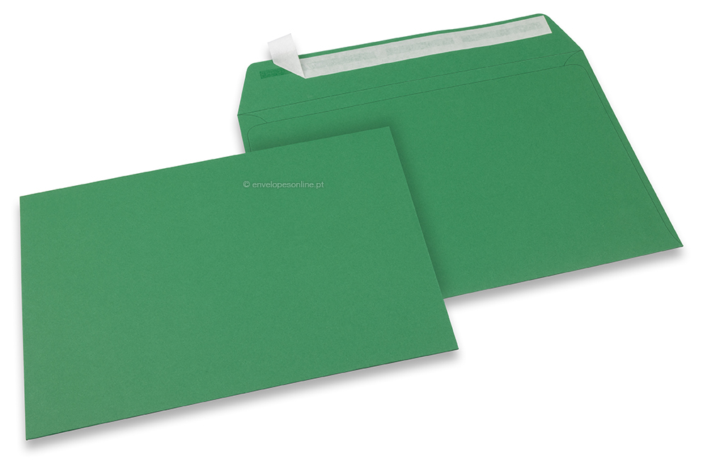 Envelopes de papel coloridos - Verde escuro, 162 x 229 mm