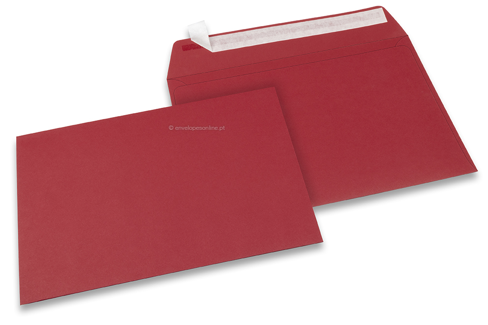 Envelopes de papel coloridos - Vermelho escuro, 162 x 229 mm