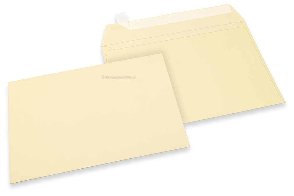 Envelopes de papel coloridos - Branco marfim, 162 x 229 mm