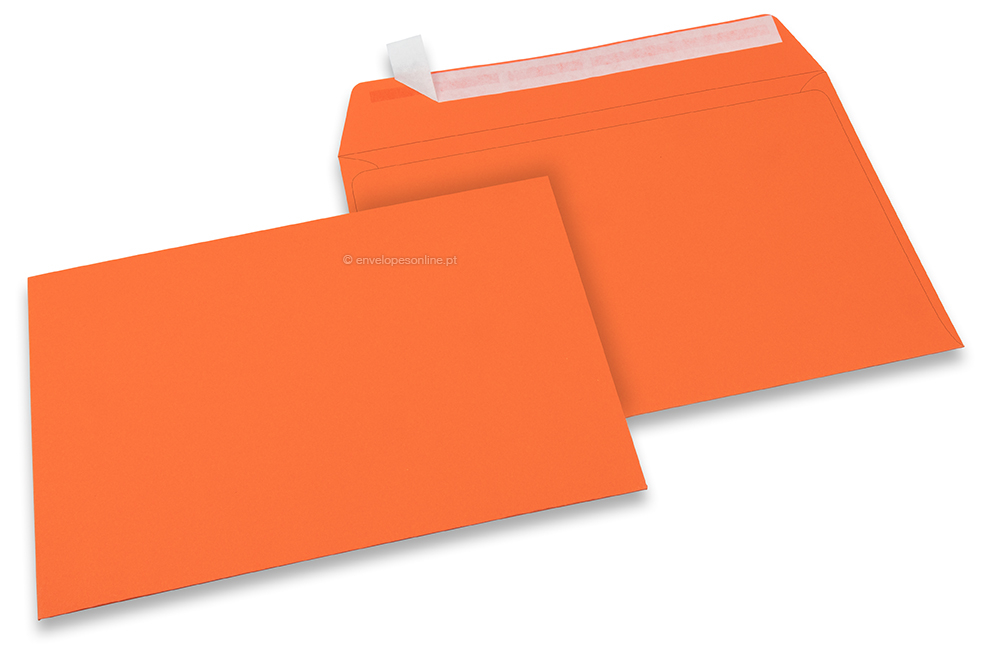 Envelopes de papel coloridos - Cor de laranja, 162 x 229 mm 