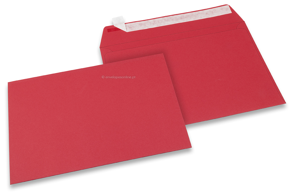Envelopes de papel coloridos - Vermelho, 162 x 229 mm 
