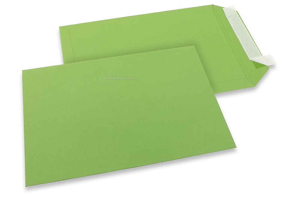 Envelopes de papel coloridos - Verde maçã, 229 x 324 mm 