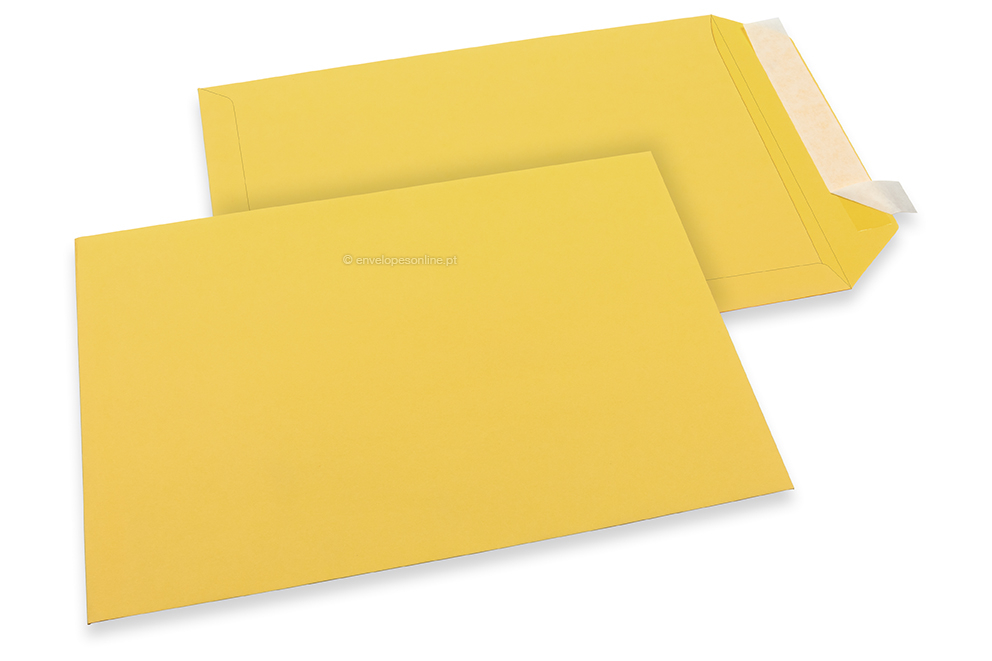 Envelopes de papel coloridos - Amarelo botão-de-ouro, 229 x 324 mm