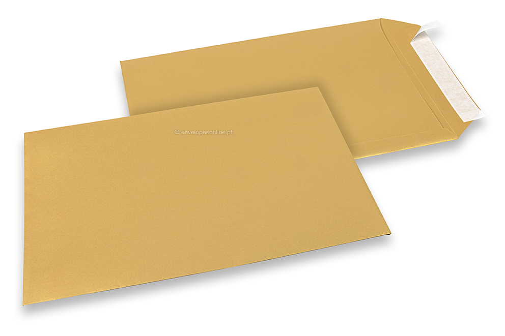 Envelopes de papel coloridos - Dourado metalizado, 229 x 324 mm