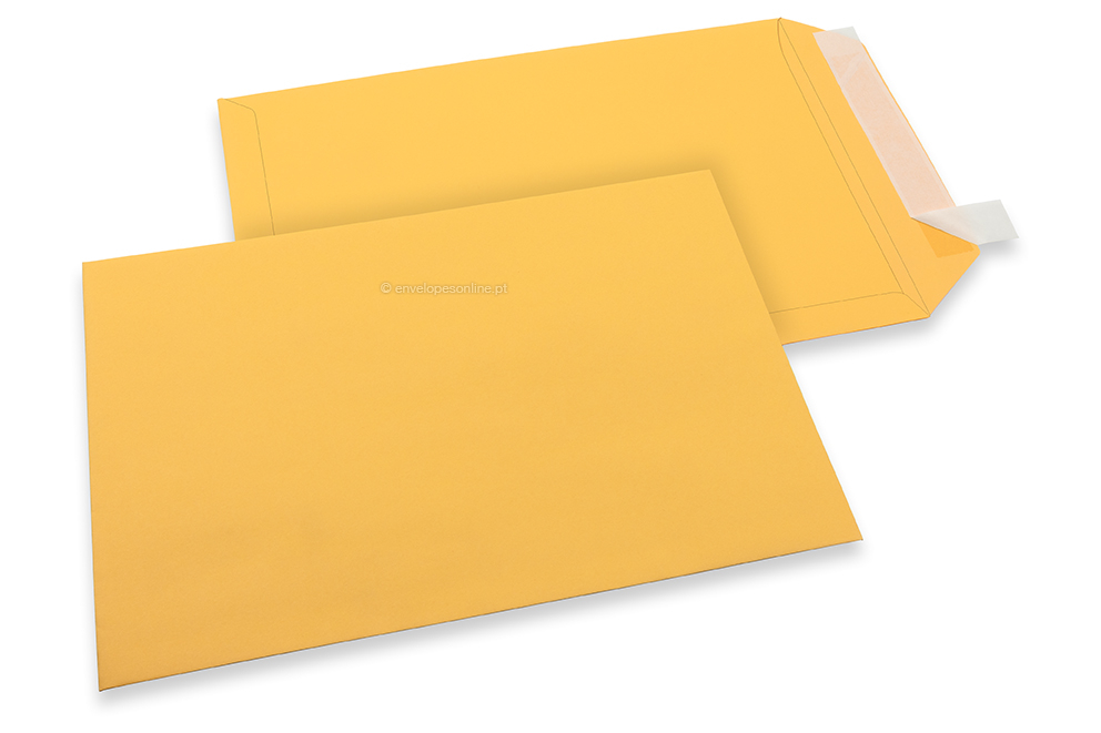 Envelopes de papel coloridos - Amarelo dourado, 229 x 324 mm