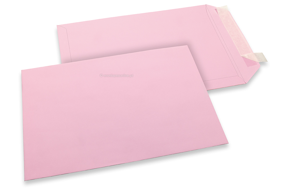 Envelopes de papel coloridos - Cor-de-rosa claro, 229 x 324 mm