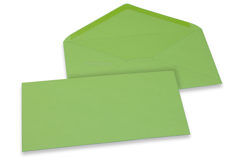 Envelopes de cartões de felicitações coloridos - Verde maçã, 110 x 220 mm