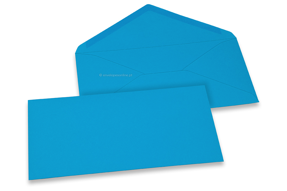 Envelopes de cartões de felicitações coloridos - Oceano azul, 110 x 220 mm