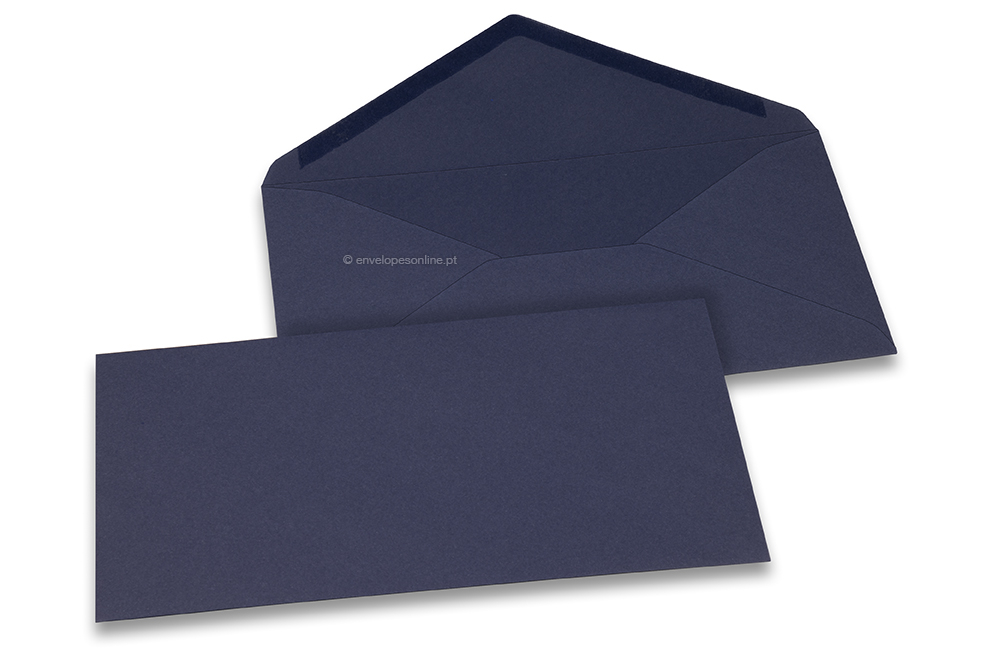 Envelopes de cartões de felicitações coloridos - Azul escuro, 110 x 220 mm