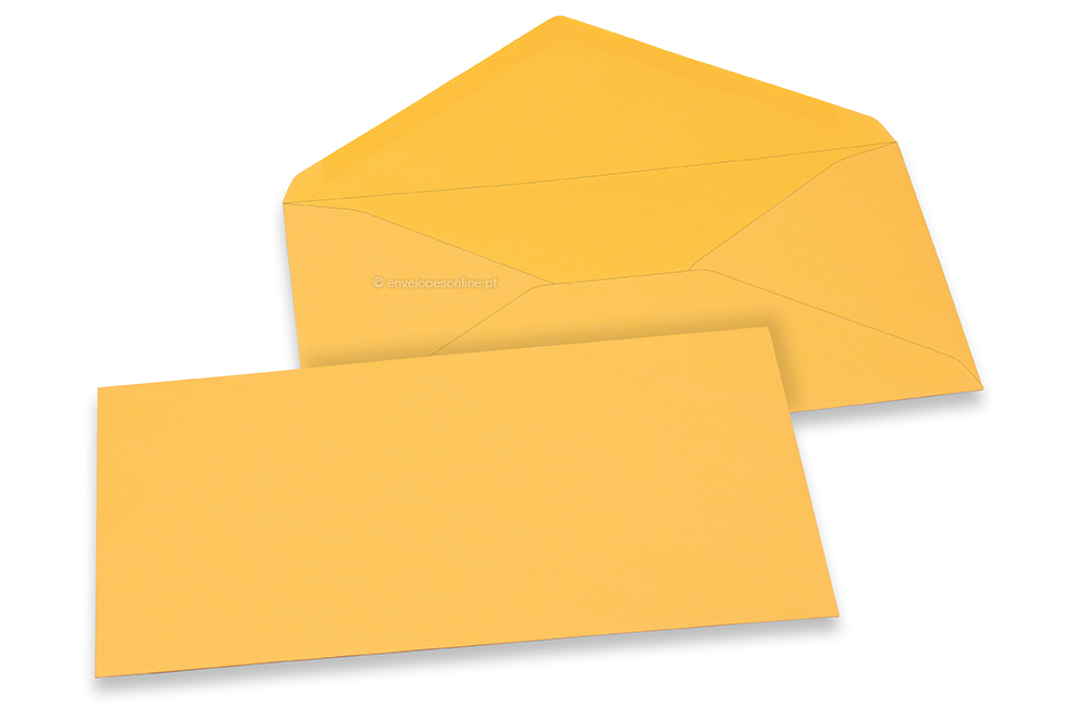 Envelopes de cartões de felicitações coloridos - Amarelo-dourado, 110 x 220 mm