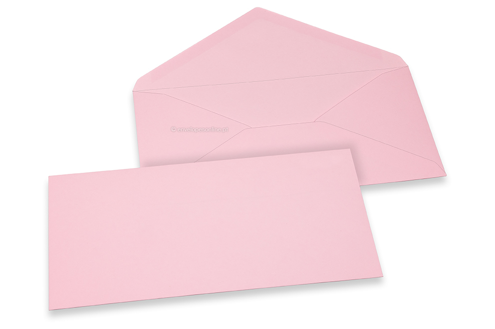 Envelopes de cartões de felicitações coloridos - Cor-de-rosa claro, 110 x 220 mm