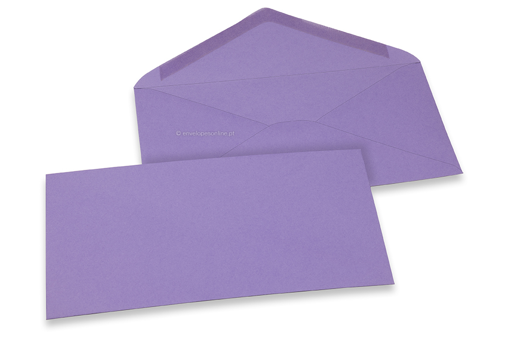 Envelopes de cartões de felicitações coloridos - Púrpura, 110 x 220 mm