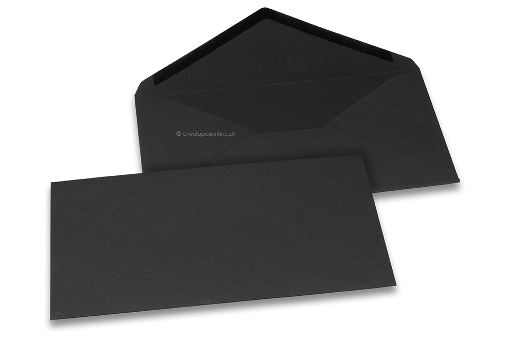  Envelopes de cartões de felicitações coloridos - Preto, 110 x 220 mm