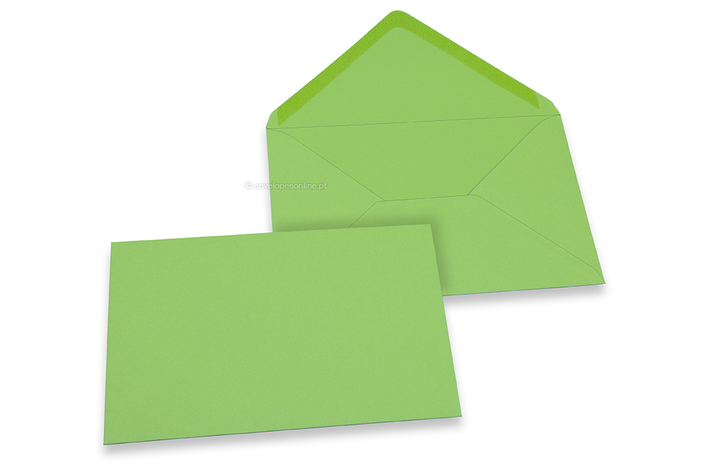 Envelopes de cartões de felicitações coloridos - Verde maçã, 114 x 162 mm