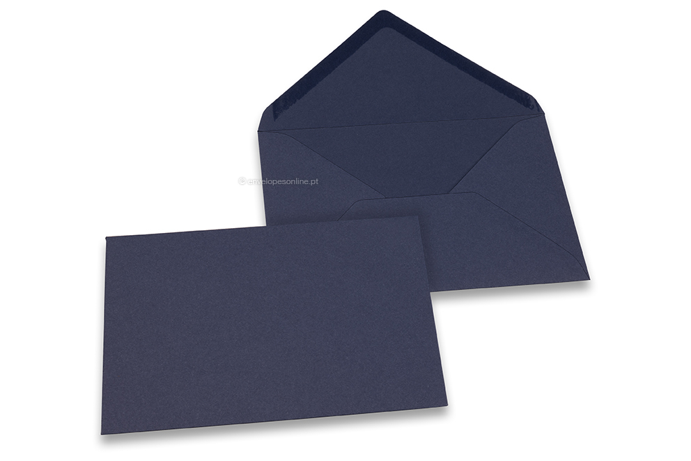 Envelopes de cartões de felicitações coloridos - Azul escuro, 114 x 162 mm