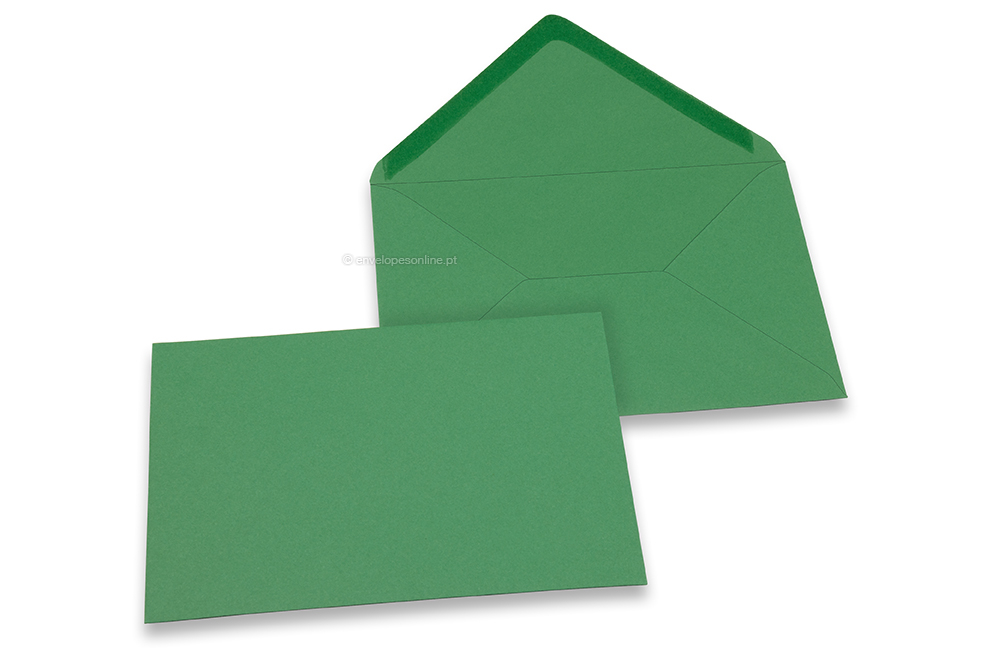 Envelopes de cartões de felicitações coloridos - Verde escuro,  114 x 162 mm