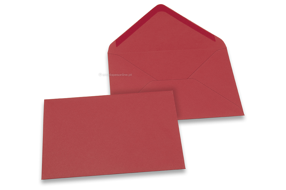 Envelopes de cartões de felicitações coloridos - Vermelho escuro, 114 x 162 mm