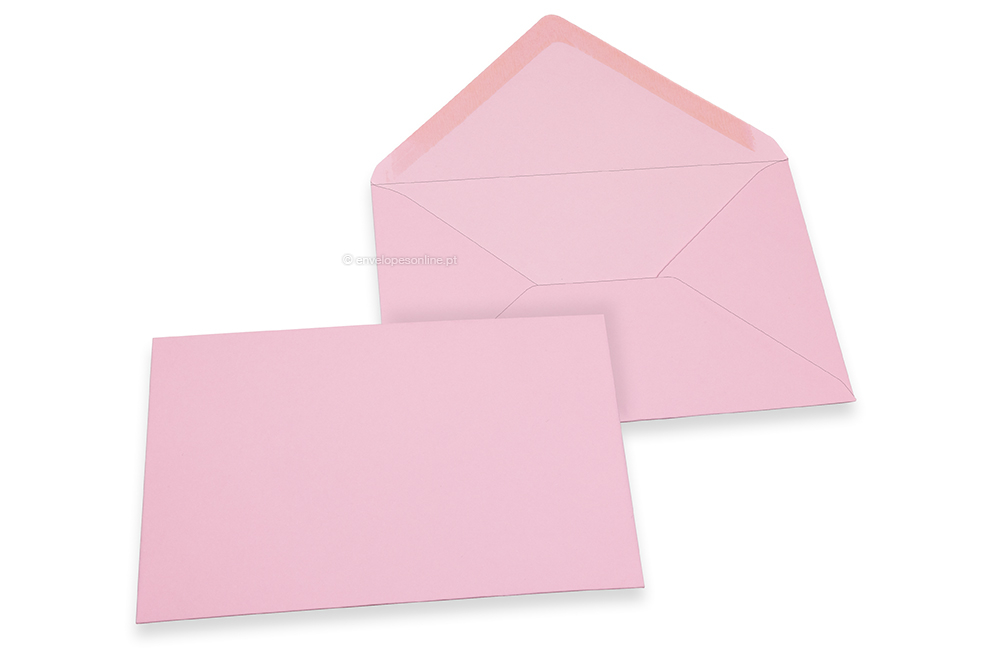Envelopes de cartões de felicitações coloridos - Cor-de-rosa claro, 114 x 162 mm