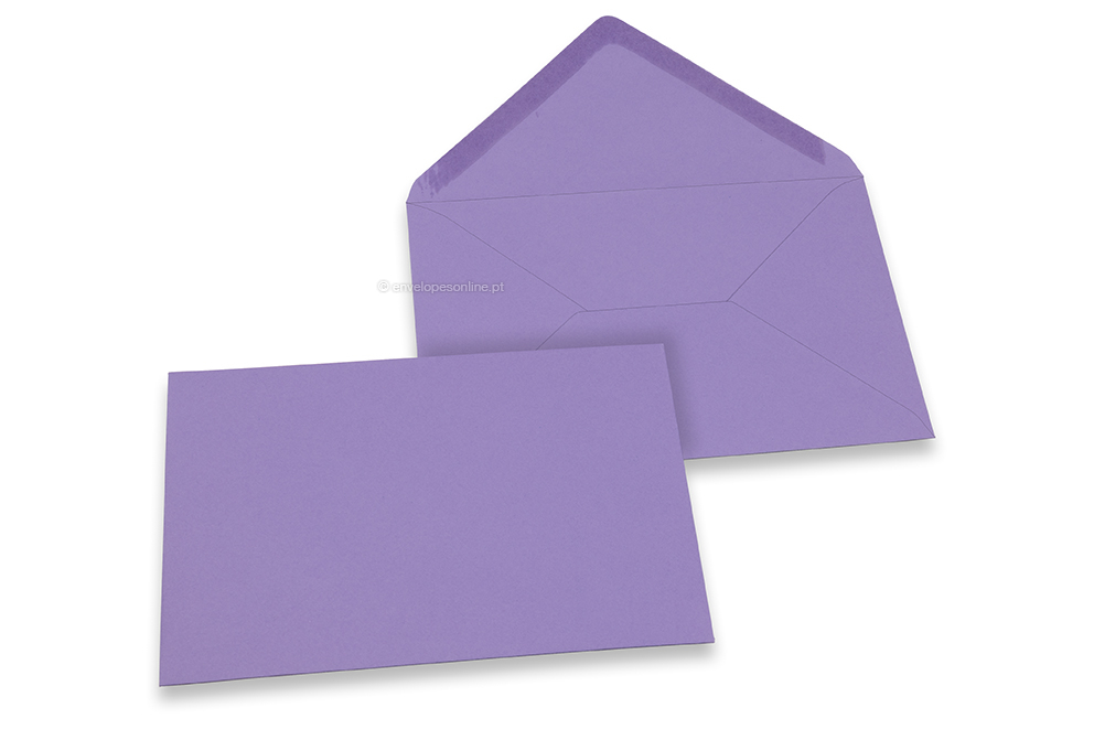Envelopes de cartões de felicitações coloridos - Púrpura, 114 x 162 mm