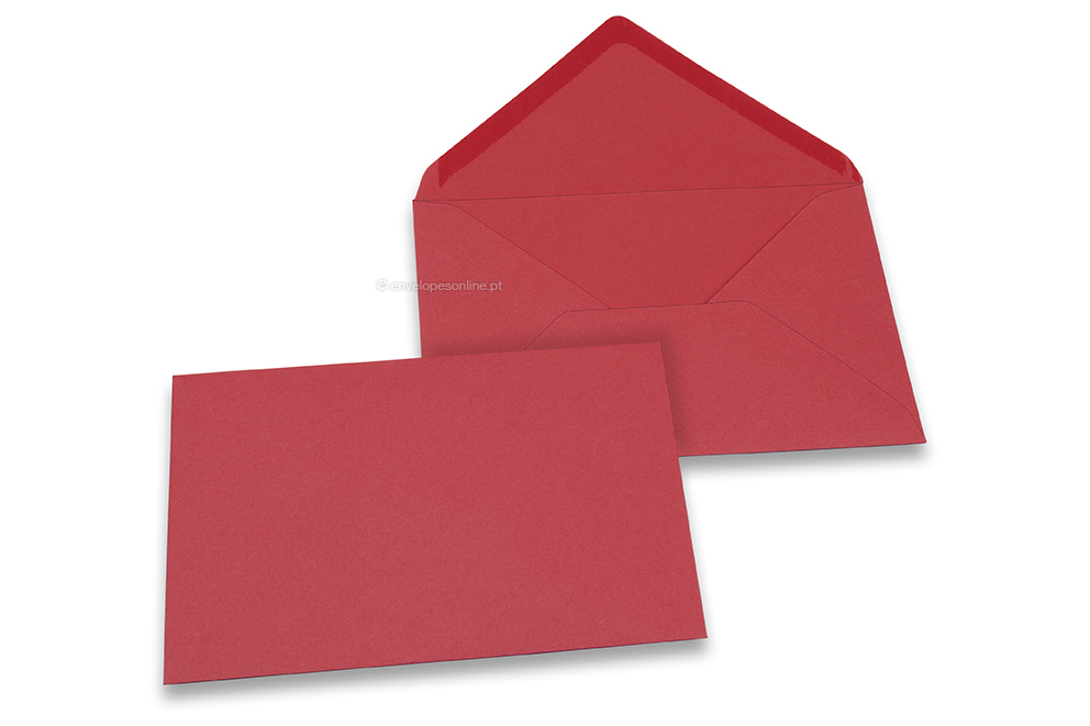 Envelopes de cartões de felicitações coloridos - Vermelho, 114 x 162 mm