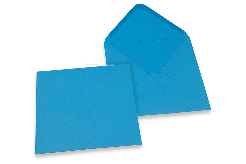 Envelopes de cartões de felicitações coloridos - Oceano azul, 155 x 155 mm