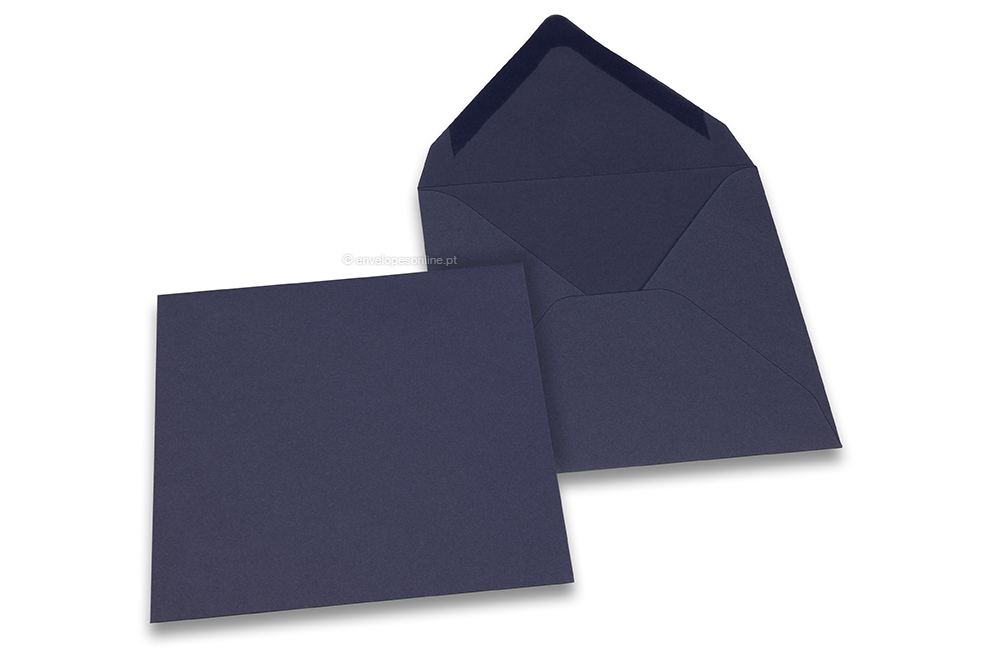Envelopes de cartões de felicitações coloridos - Azul escuro, 155 x 155 mm