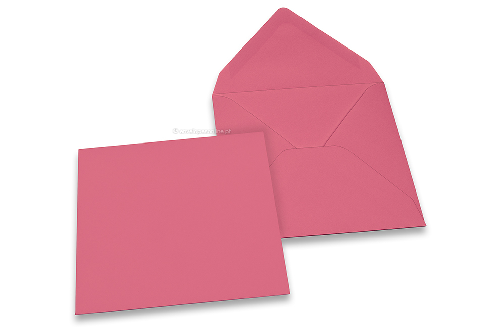 Envelopes de cartões de felicitações coloridos - Cor-de-rosa, 155 x 155 mm