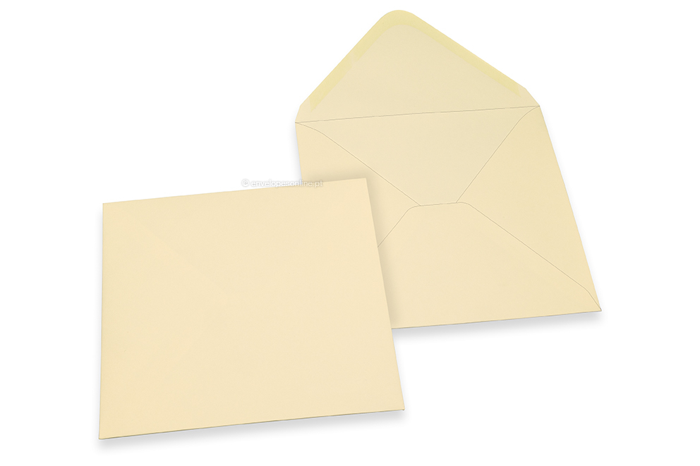 Envelopes de cartões de felicitações coloridos - Branco marfim, 155 x 155 mm