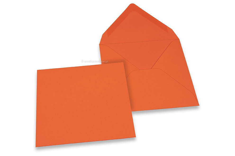 Envelopes de cartões de felicitações coloridos - Cor de laranja, 155 x 155 mm