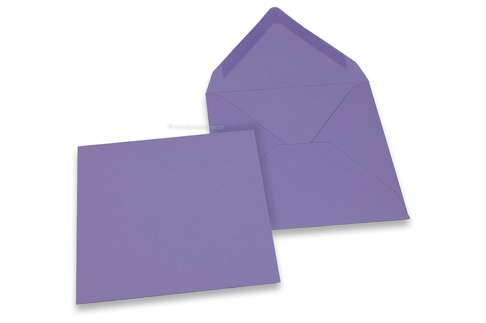 Envelopes de cartões de felicitações coloridos - Púrpura, 155 x 155 mm