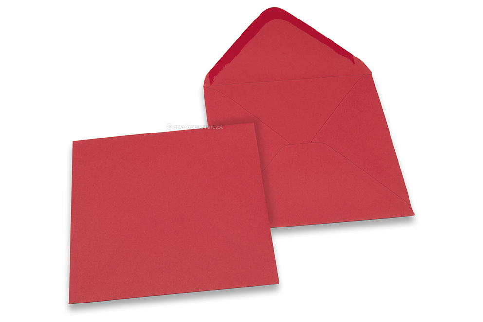 Envelopes de cartões de felicitações coloridos - Vermelho, 155 x 155 mm