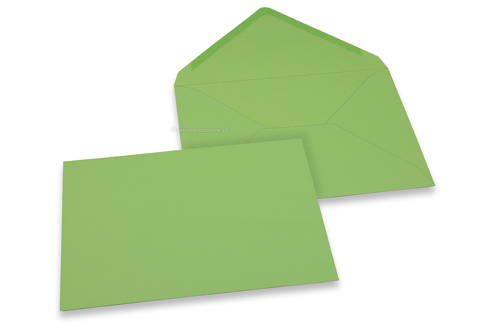 Envelopes de cartões de felicitações coloridos - Verde maçã, 162 x 229 mm