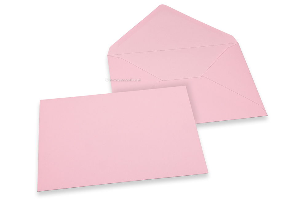 Envelopes de cartões de felicitações coloridos - Cor-de-rosa claro, 162 x 229 mm