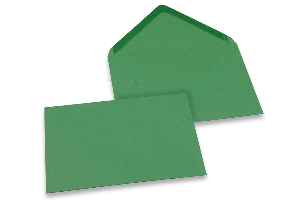 Envelopes de cartões de felicitações coloridos - Verde escuro, 125 x 175 mm