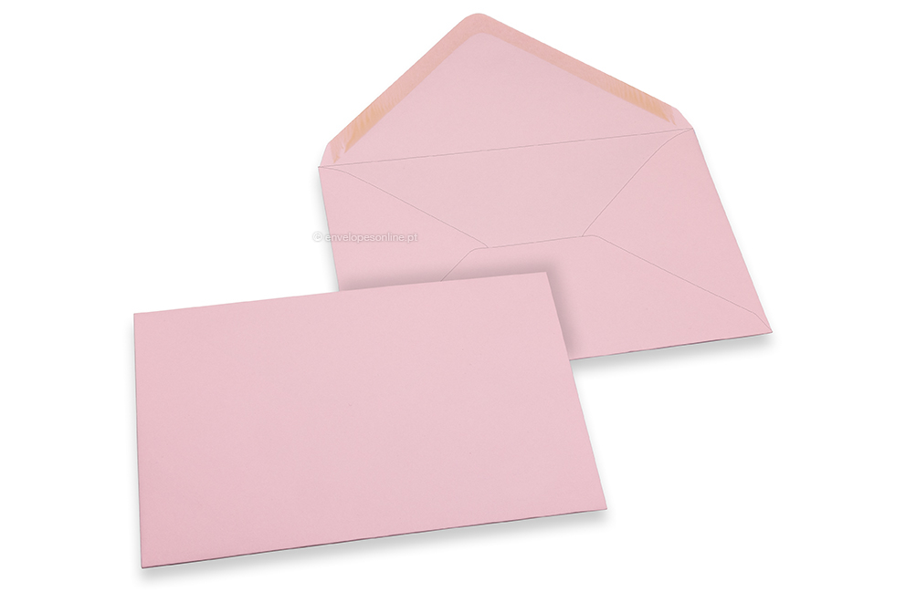 Envelopes de cartões de felicitações coloridos - Cor-de-rosa claro, 125 x 175 mm