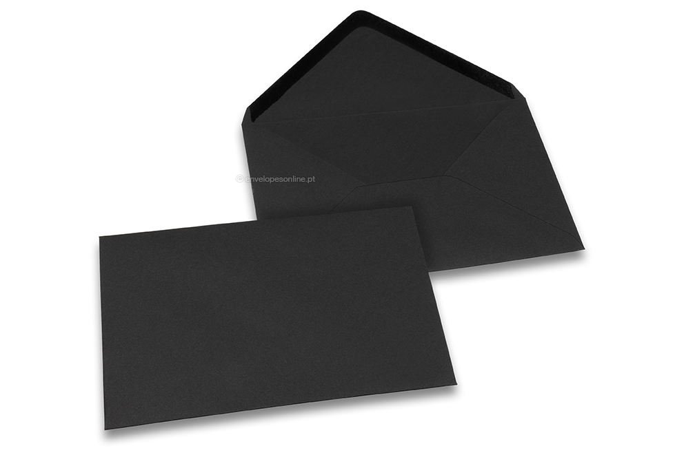 Envelopes de cartões de felicitações coloridos - Preto, 125 x 175 mm