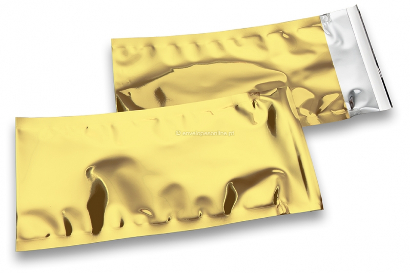 Envelopes de folha metalizada coloridos - Dourado  114 x 229 mm